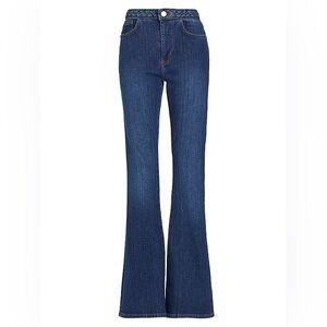 Frame Braided Waistband Le High Flare Jeans